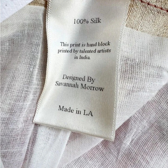 Savannah Morrow Ahimsa Pant in Orla NWT Silk Floral Print High Rise Flare Medium - Picture 9 of 11